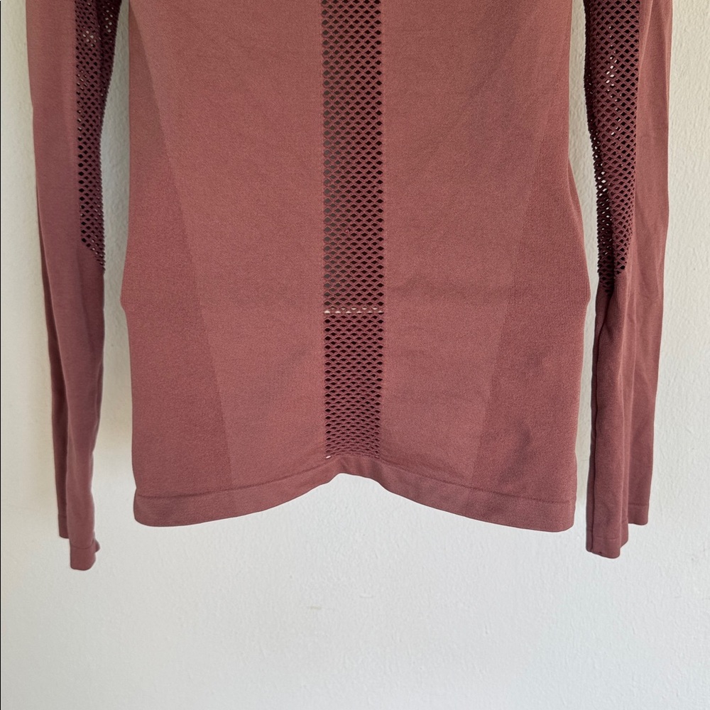 PINK Victoria’s Secret mauve seamless mesh full zip knit track jacket small - Picture 12 of 14